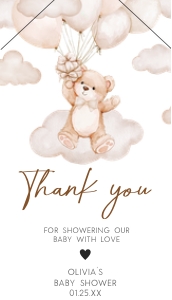 1027 Brown We Can Bearly Wait Baby Shower Favor Tags design preview
