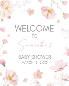 1029 Baby in Bloom Baby Shower Welcome Sign design preview