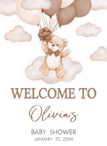 1027 Brown We Can Bearly Wait Baby Shower Welcome Sign 11x15 A: 1027 Brown We Can Bearly Wait Baby Shower Welcome Sign