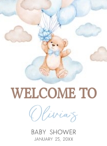 1027 Brown We Can Bearly Wait Baby Shower Welcome Sign design preview