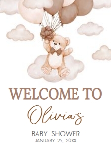 1027 Brown We Can Bearly Wait Baby Shower Welcome Sign 18x24 A: 1027 Brown We Can Bearly Wait Baby Shower Welcome Sign