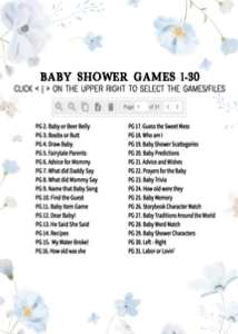 1031 Blue Baby in Bloom Baby Shower Games Bundle 2 A: 1031 Blue Baby in Bloom Baby Shower Games Bundle