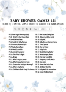 1031 Blue Baby in Bloom Baby Shower Games Bundle 1 A: 1031 Blue Baby in Bloom Baby Shower Games Bundle