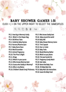 1031 Blue Baby in Bloom Baby Shower Games Bundle design preview