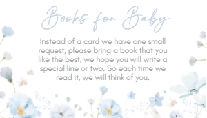 1031 Blue Baby in Bloom Baby Shower Books for Baby A: 1031 Blue Baby in Bloom Baby Shower Invitation Set