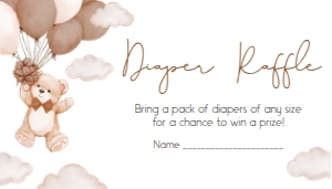 1027 Brown We Can Bearly Wait Baby Shower Diaper Raffle B: 1027 Brown We Can Bearly Wait Baby Shower Invitation Set