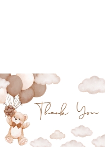 1027 Brown We Can Bearly Wait Baby Shower Thank you Card B: 1027 Brown We Can Bearly Wait Baby Shower Invitation Set