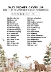 1032 Woodland Animals Baby Shower Games Bundle 2 B: 1032 Woodland Animals Baby Shower Games Bundle
