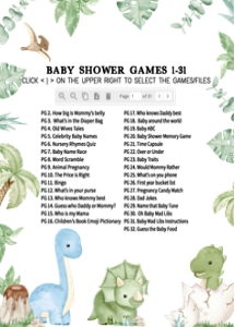 1032 Woodland Animals Baby Shower Games Bundle design preview