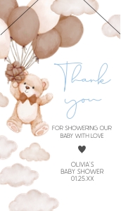 1027 Brown We Can Bearly Wait Baby Shower Favor Tags design preview