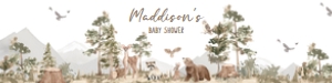 1032 Woodland Animals Baby Shower Bottle Label B: 1032 Woodland Animals Baby Shower Bottle Label