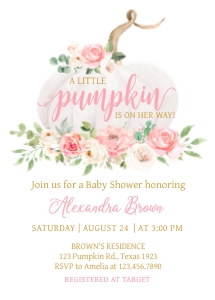 1035 Coquette Baby in Bloom Baby Shower Invitation design preview