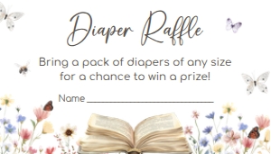 1034 Storybook Baby Shower Diaper Raffle A: 1034 Storybook Baby Shower Invitation Set