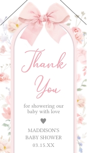 1035 Coquette Baby in Bloom Baby Shower Favor Tag design preview