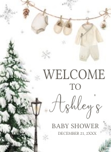 1035 Coquette Baby in Bloom Baby Shower Welcome Sign design preview
