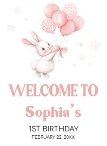 51BD Some Bunny Birthday Welcome Sign 11x15 A: 51BD Some Bunny Birthday Welcome Sign
