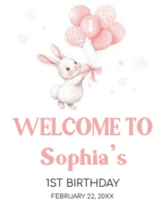 51BD Some Bunny Birthday Welcome Sign 16x20 A: 51BD Some Bunny Birthday Welcome Sign