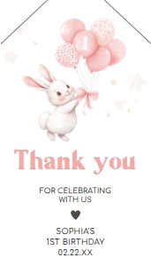 51BD Some Bunny Birthday Favor Tag with Line A: 51BD Some Bunny Birthday Favor Tag