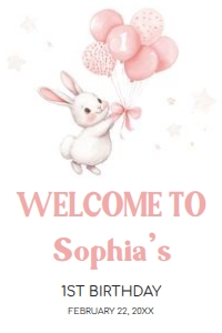 51BD Some Bunny Birthday Welcome Sign 20x30 A: 51BD Some Bunny Birthday Welcome Sign