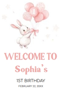51BD Some Bunny Birthday Welcome Sign 24x36 A: 51BD Some Bunny Birthday Welcome Sign