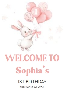 51BD Some Bunny Birthday Welcome Sign A1 A: 51BD Some Bunny Birthday Welcome Sign