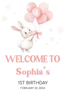 51BD Some Bunny Birthday Welcome Sign A2 A: 51BD Some Bunny Birthday Welcome Sign