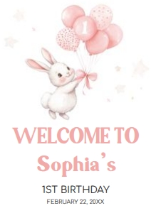 51BD Some Bunny Birthday Welcome Sign A3 A: 51BD Some Bunny Birthday Welcome Sign