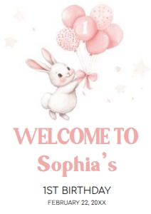 51BD Some Bunny Birthday Welcome Sign A4 A: 51BD Some Bunny Birthday Welcome Sign