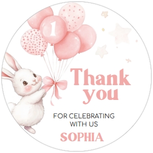 51BD Some Bunny Birthday Round Favor Tag A: 51BD Some Bunny Birthday Round Favor Tag