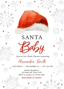 1033 Cherry Baby Shower Invitation design preview