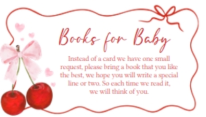 1033 Cherry Books for Baby B: 1033 Cherry Baby Shower Invitation Set