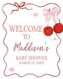 1033 Cherry Baby Shower Welcome Sign design preview