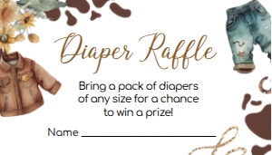 1039 Cowboy Baby Shower Diaper Raffle A: 1039 Cowboy Baby Shower Invitation Set