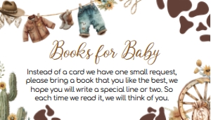 1039 Cowboy Baby Shower Books for Baby A: 1039 Cowboy Baby Shower Invitation Set