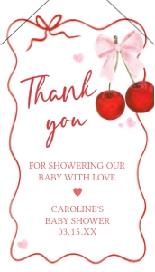 1033 Cherry Baby Shower Favor Tags design preview