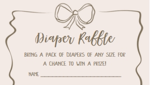 1041 Neutral Coquette Baby Shower Diaper Raffle A: 1041 Neutral Coquette Baby Shower Invitation Set