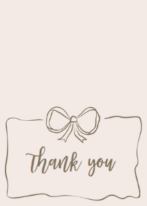 1041 Neutral Coquette Baby Shower Thank You Card A: 1041 Neutral Coquette Baby Shower Invitation Set