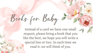 1042 Floral Coquette Baby Shower Books for Baby A: 1042 Floral Coquette Baby Shower Invitation Set