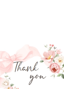 1042 Floral Coquette Baby Shower Thank You Card A: 1042 Floral Coquette Baby Shower Invitation Set