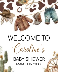 1039 Cowboy Baby Shower Welcome Sign design preview