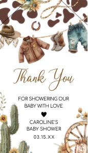 1039 Cowboy Baby Shower Favor Tag design preview