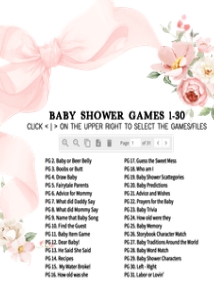 1042 Floral Coquette Baby Shower Games Bundle 2 A: 1042 Floral Coquette Baby Shower Games Bundle