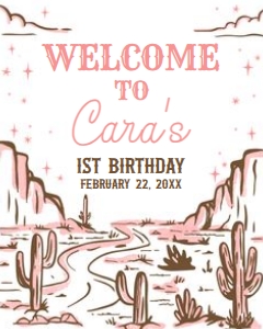 53BD Cowgirl Rodeo Birthday Welcome Sign 16x20 A: 53BD Cowgirl Rodeo Birthday Welcome Sign