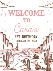 53BD Cowgirl Rodeo Birthday Welcome Sign 18x24 A: 53BD Cowgirl Rodeo Birthday Welcome Sign