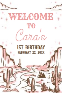 53BD Cowgirl Rodeo Birthday Welcome Sign 20x30 A: 53BD Cowgirl Rodeo Birthday Welcome Sign