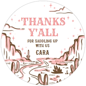 53BD Cowgirl Rodeo Birthday Round Favor Tags A: 53BD Cowgirl Rodeo Birthday Round Favor Tag