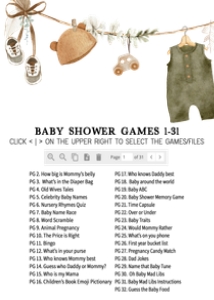 1045 Boho Clothes Baby Shower Games Bundle 1 A: 1045 Boho Clothes Baby Shower Games