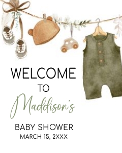 1045 Boho Clothes Baby Shower Welcome Sign design preview