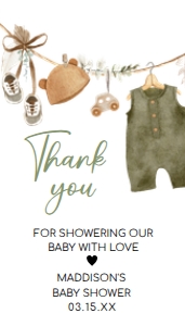 1045 Boho Clothes Baby Shower Favor Tag design preview