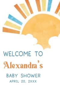 1046 Here Comes the Son Baby Shower Welcome Sign 20x30 A: 1046 Here Comes the Son Baby Shower Welcome Sign